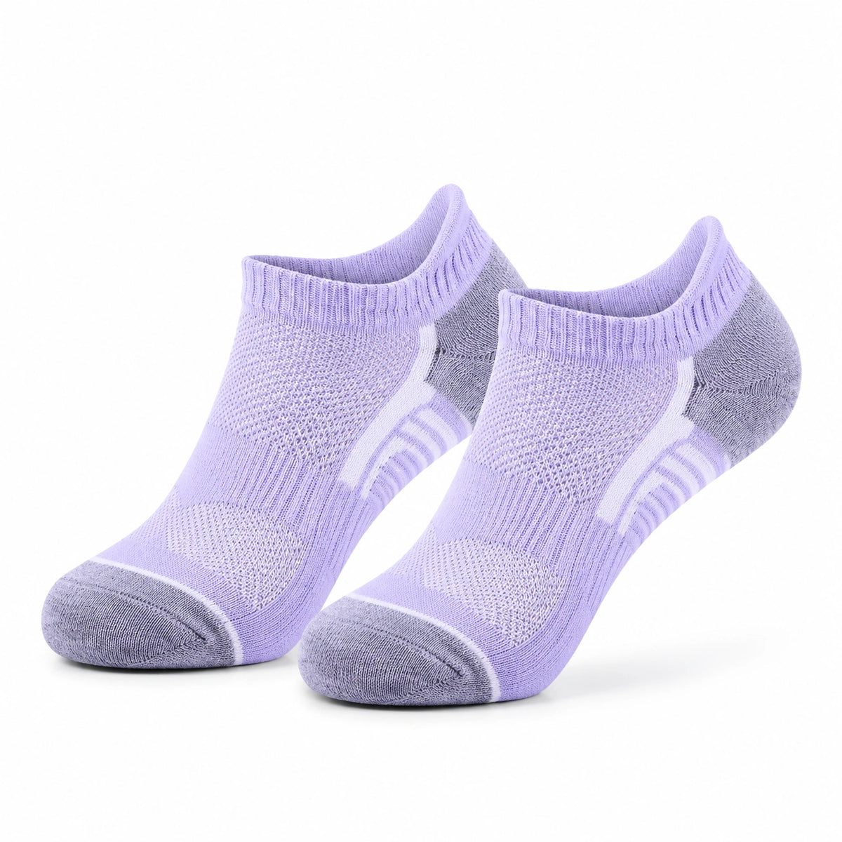 Chaussettes de sport 35-38 en maille violet gris - coupe basse respirante