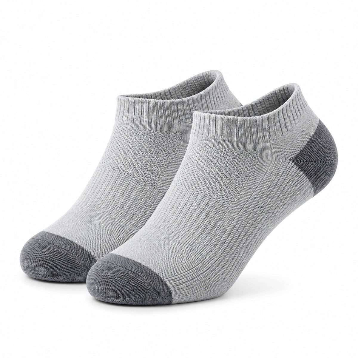 Chaussettes courtes 35-38 en maille gris clair et gris foncé style sportif