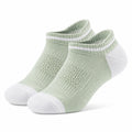 Chaussettes basses 43-46 en maille textile vert menthe et blanc - style sport respirant