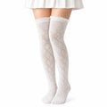 Chaussettes hautes 35-38 blanches en maille ajourée style romantique