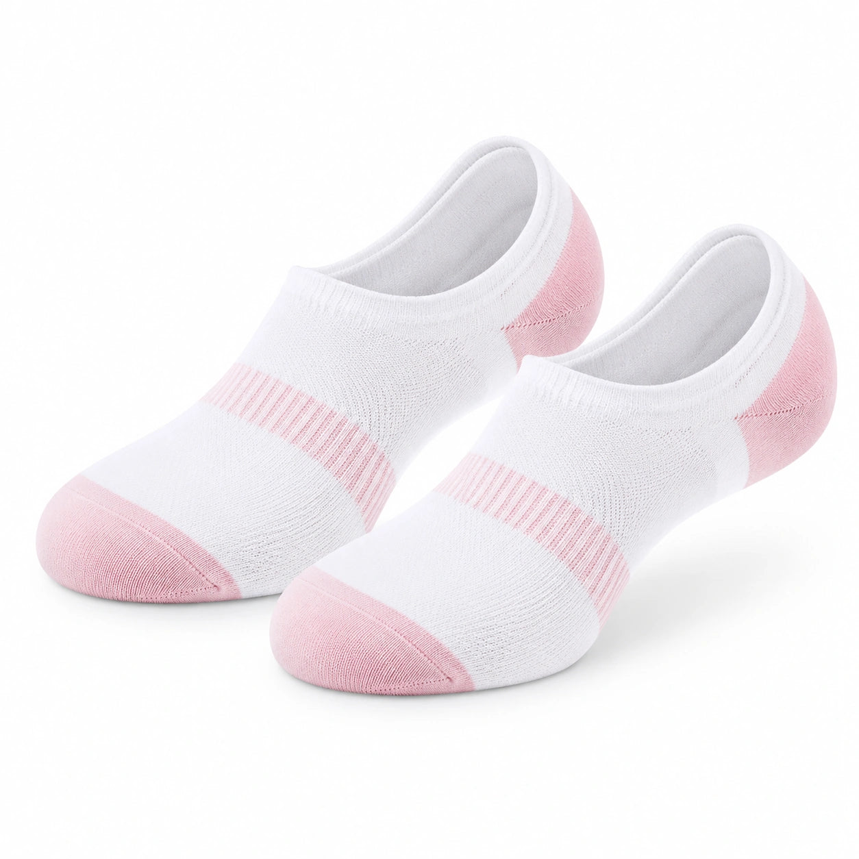 Chaussettes invisibles 39-42 en maille textile blanc rose style sportif