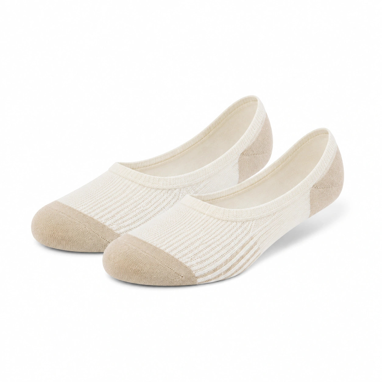 Chaussettes basses 43-46 en textile beige respirantes pour chaussures
