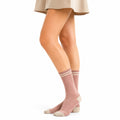 Chaussettes 43-46 en maille textile rose pour usage quotidien style rayé