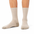 Chaussettes mi-mollet 39-42 en maille beige côtelée
