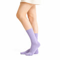 Chaussettes mi-mollet 39-42 en maille lilas côtelées style décontracté