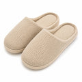 Chaussons d'intérieur 40/41 en textile côtelé beige à semelle souple