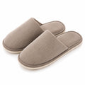Chaussons d'intérieur 42/43 en textile côtelé taupe à enfiler