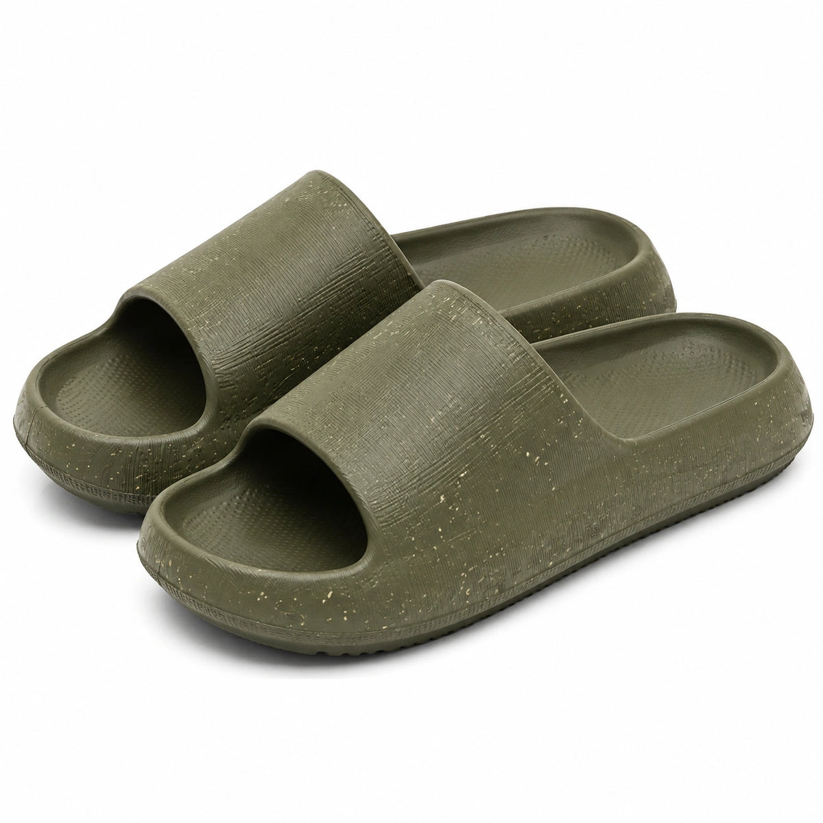 Claquettes 42/43 en mousse EVA vert kaki à enfiler antidérapantes