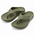 Tongs 42/43 en mousse synthétique vert olive pour plage - semelle texturée antidérapante