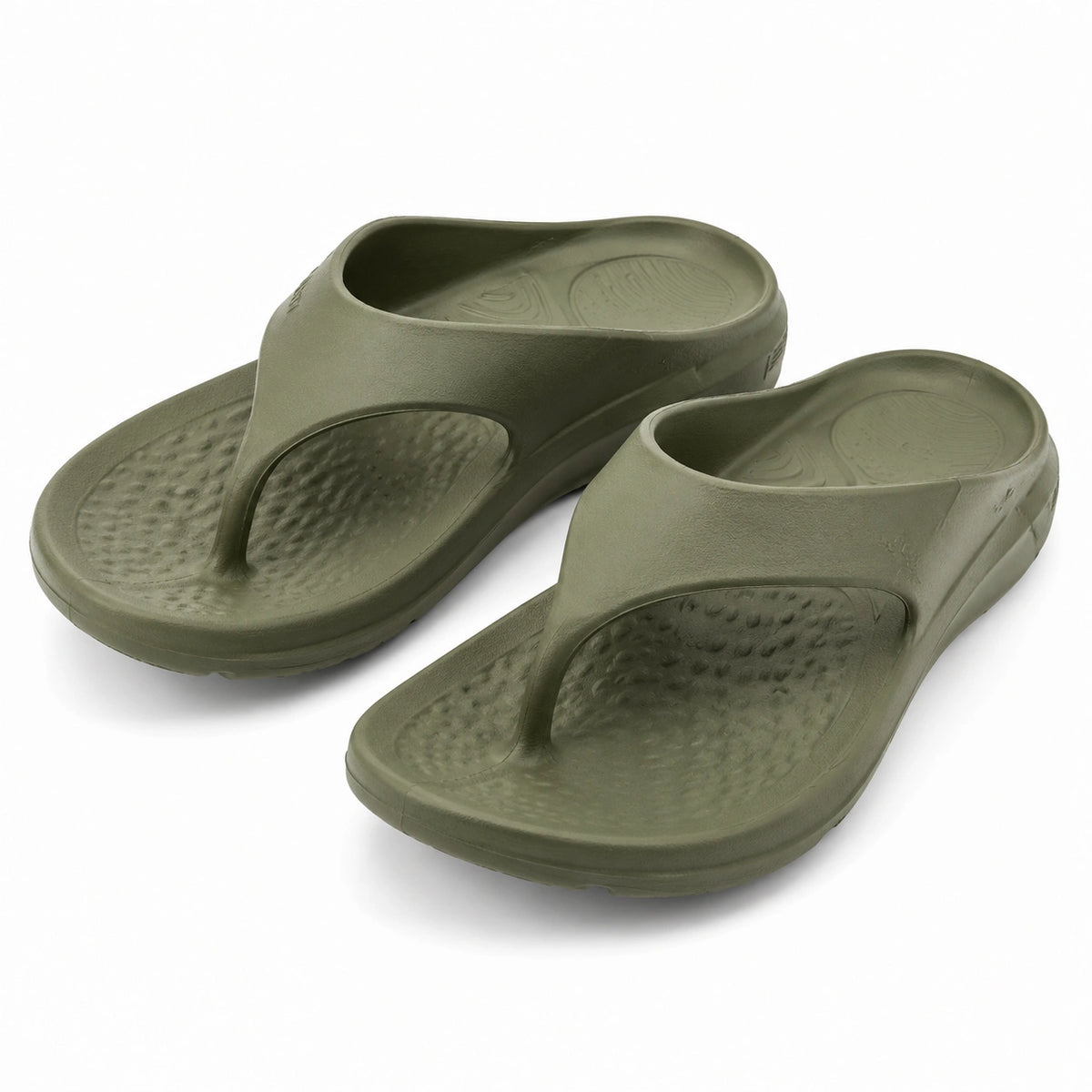 Tongs 42/43 en mousse synthétique vert olive pour plage - semelle texturée antidérapante